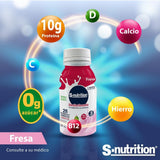 S-NUTRITION - SUPLEMENTO ALIMENTICIO LIQUIDO 16 PACK - 237ml SABOR FRESA